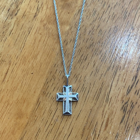 Stampd Jewelry - 12k Gold Cross 925 Necklace